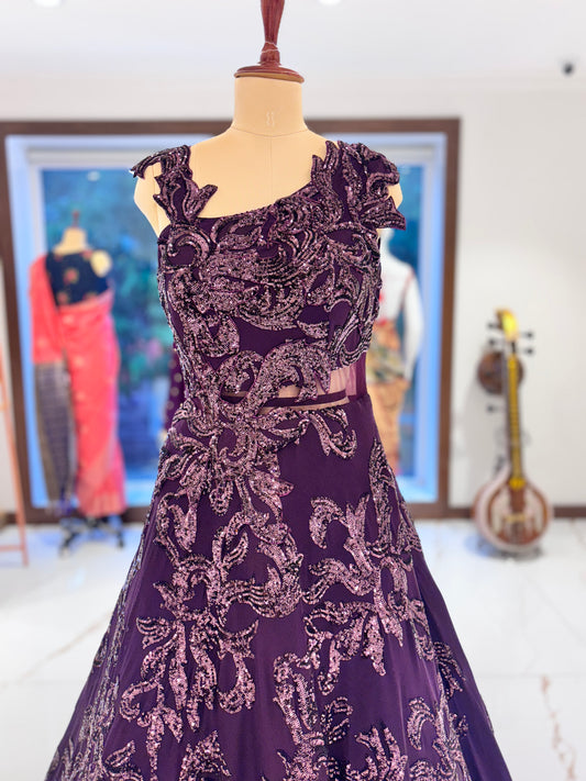 Deep purple ball gown