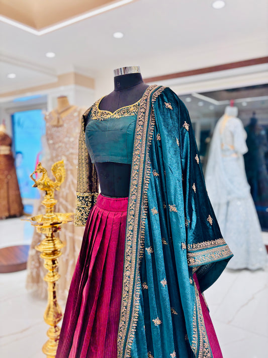 Customized regal Kanchivaram silk lehenga