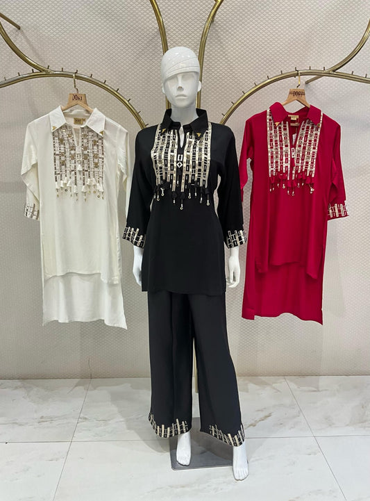 Statement Kurti’s with metallic accents in green colour