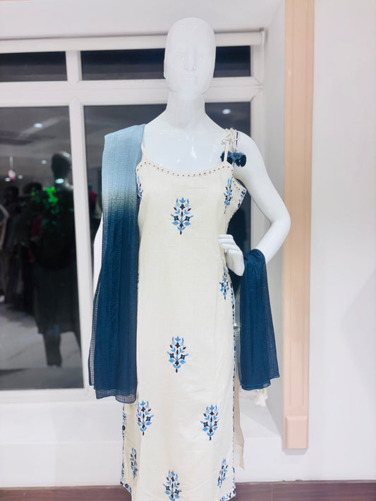 Jaipur cotton sleeveless Salwar suit