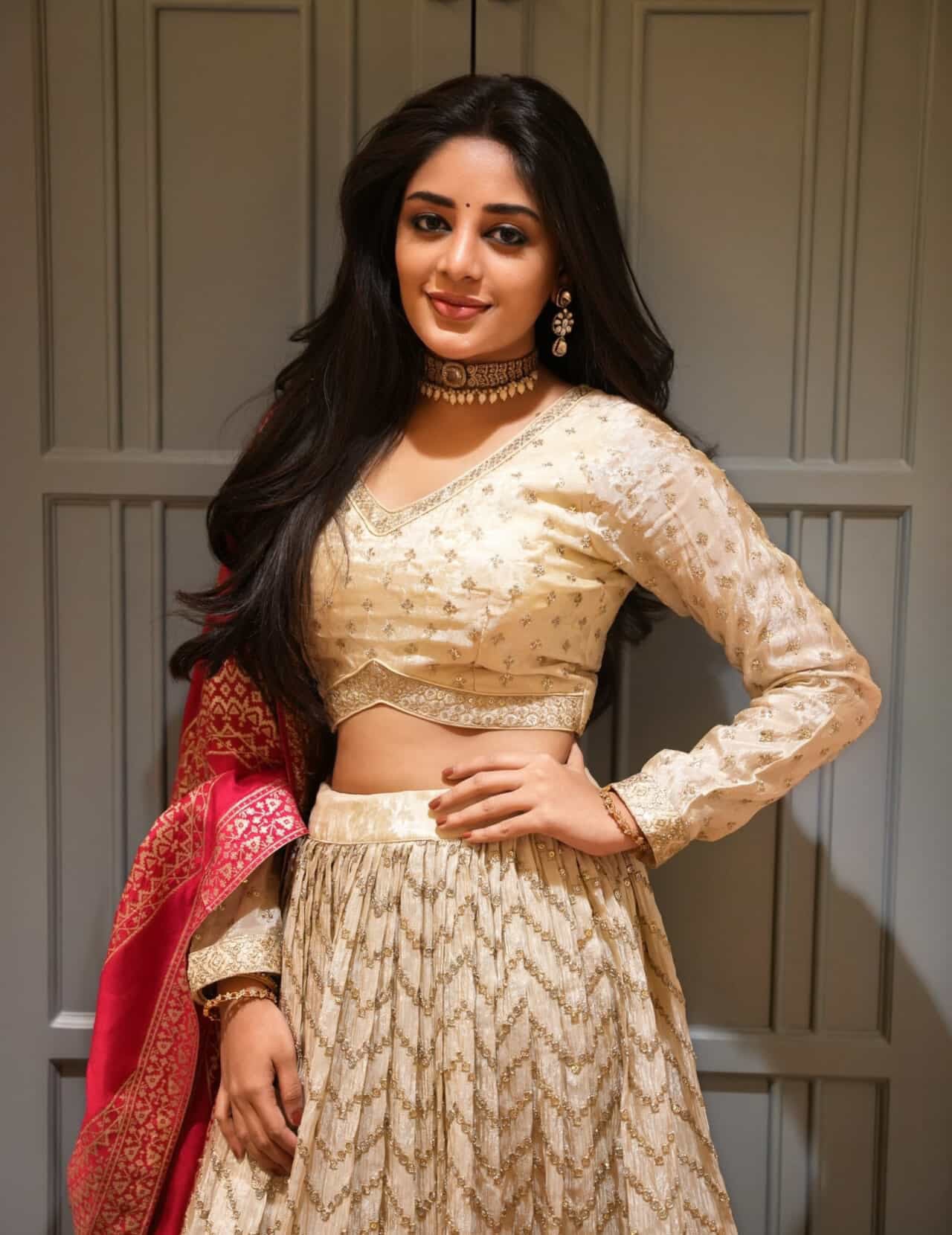 Elegant ivory lehenga