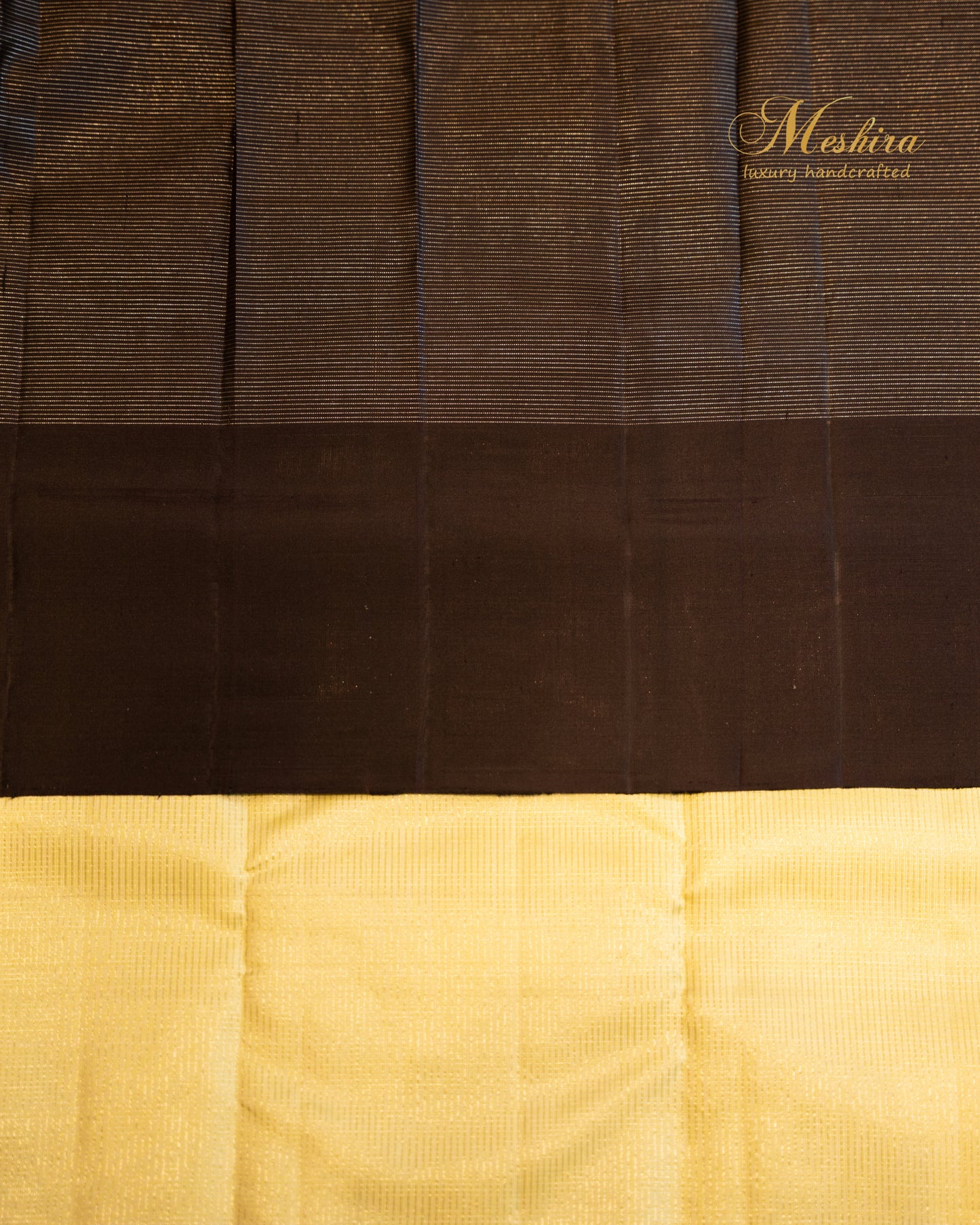 Yellowish green and Coffee brown kanchivaram silk saree