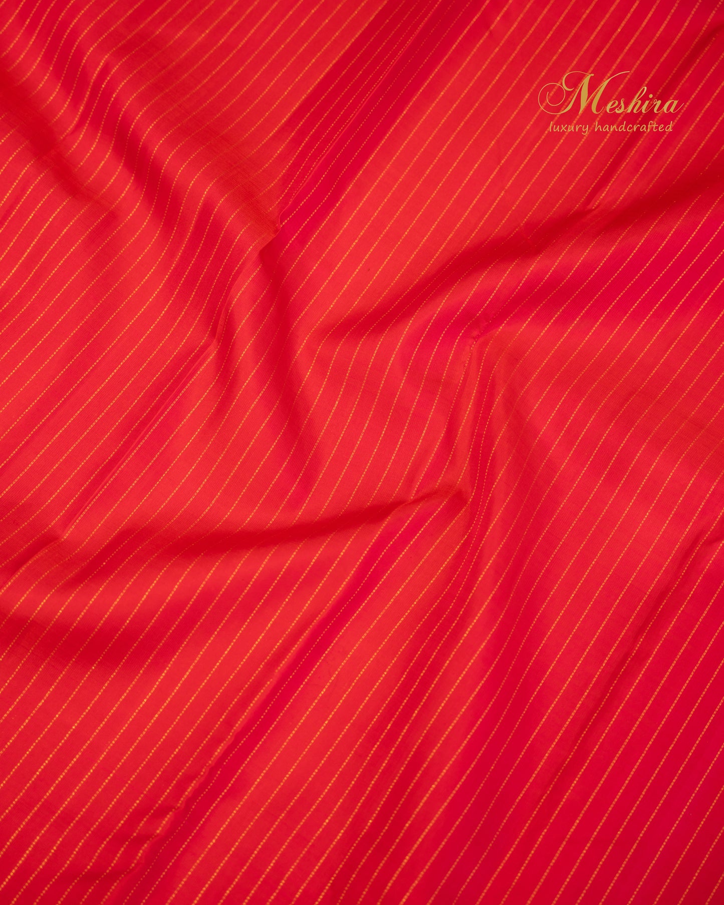 Vermilion Elegance in Kanchivaram Silk with Gold and Zari Accents
