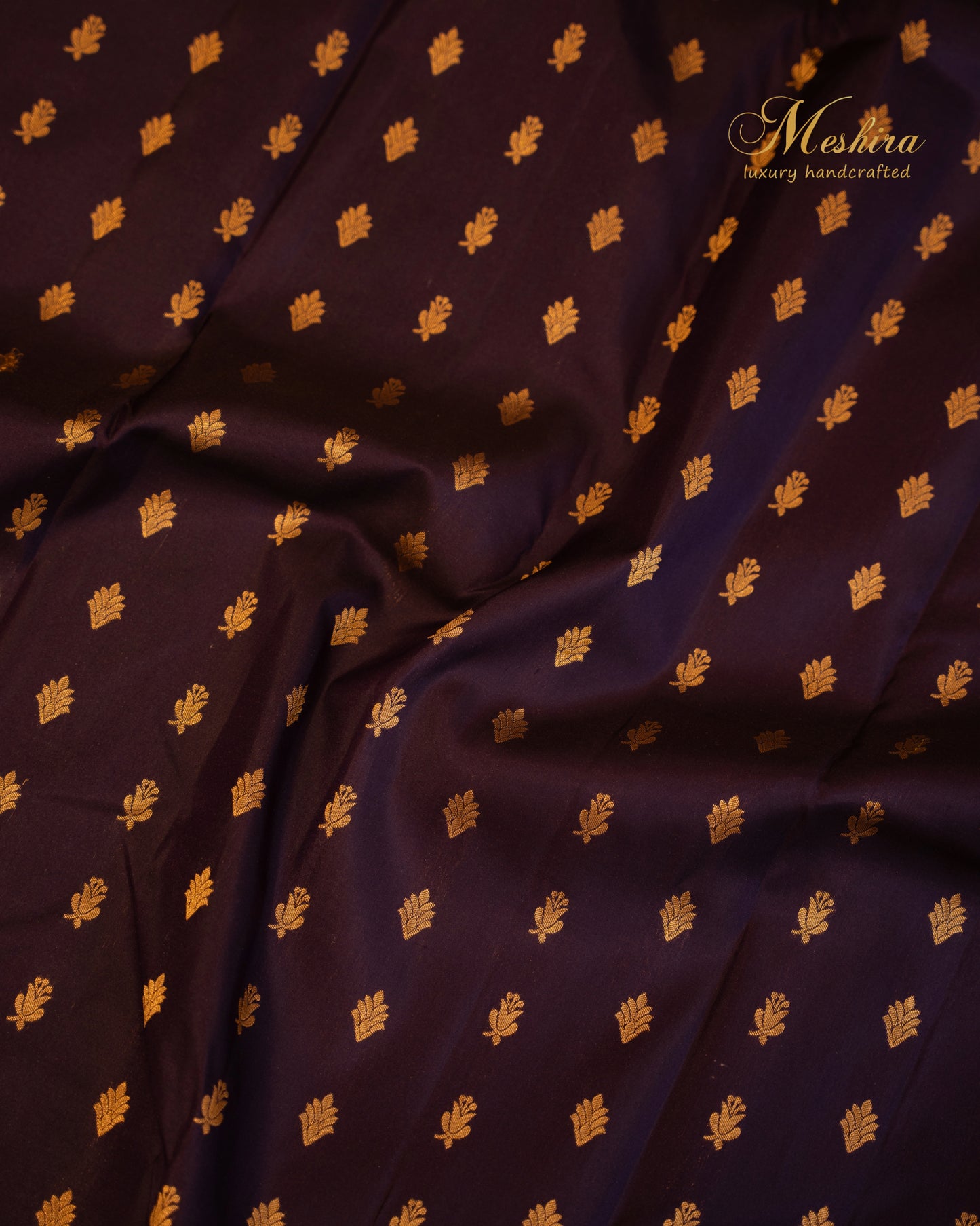 Regal violet and green Gold Kanchivaram silk saree with Intricate Zari Work