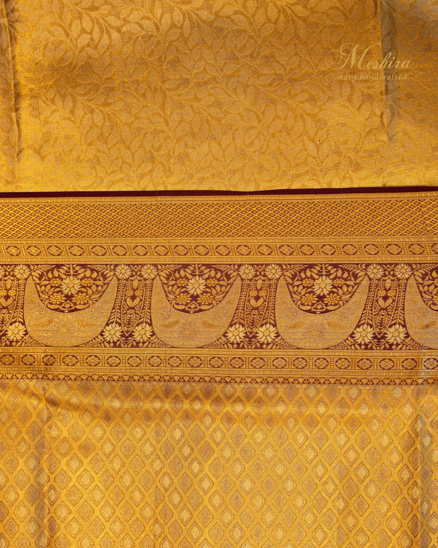 Peacock Pallu Kanchivaram Silk Saree in Deep Golden Hues