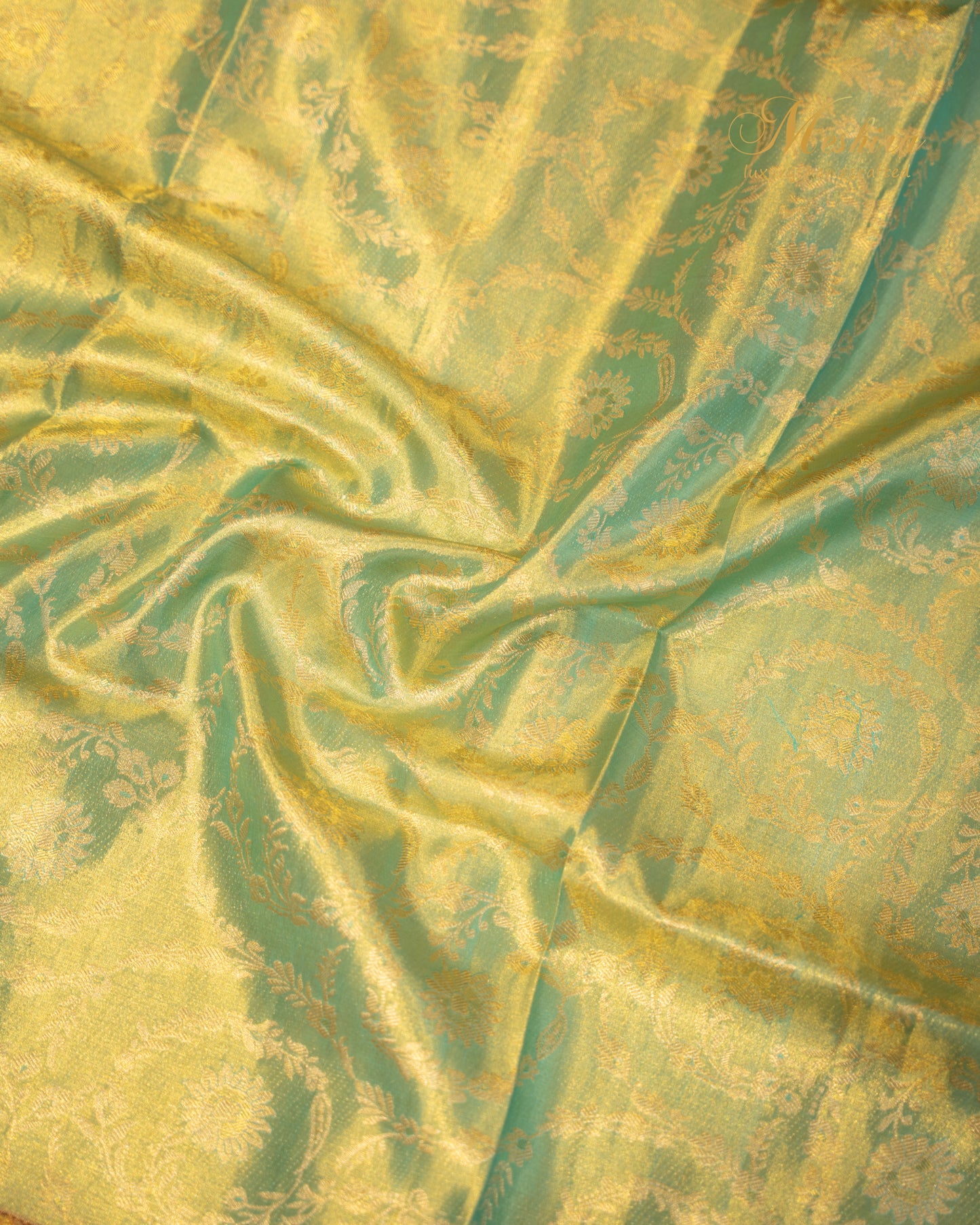 Heritage Green Kanchivaram Silk Saree Adorned with Antique Gold Zari