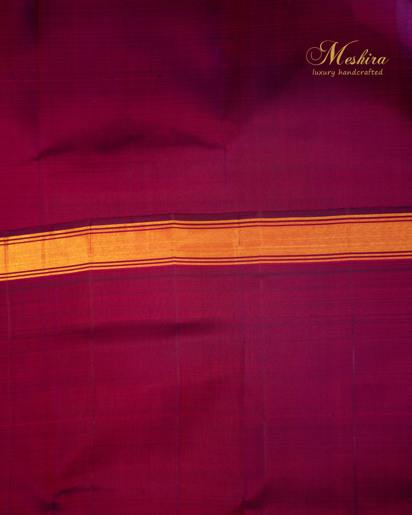 Elegant Purple Kanchivaram silk saree Draped in Burnt Orange Zari