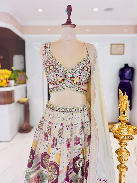 Banarasi lehenga with embroidered lehenga