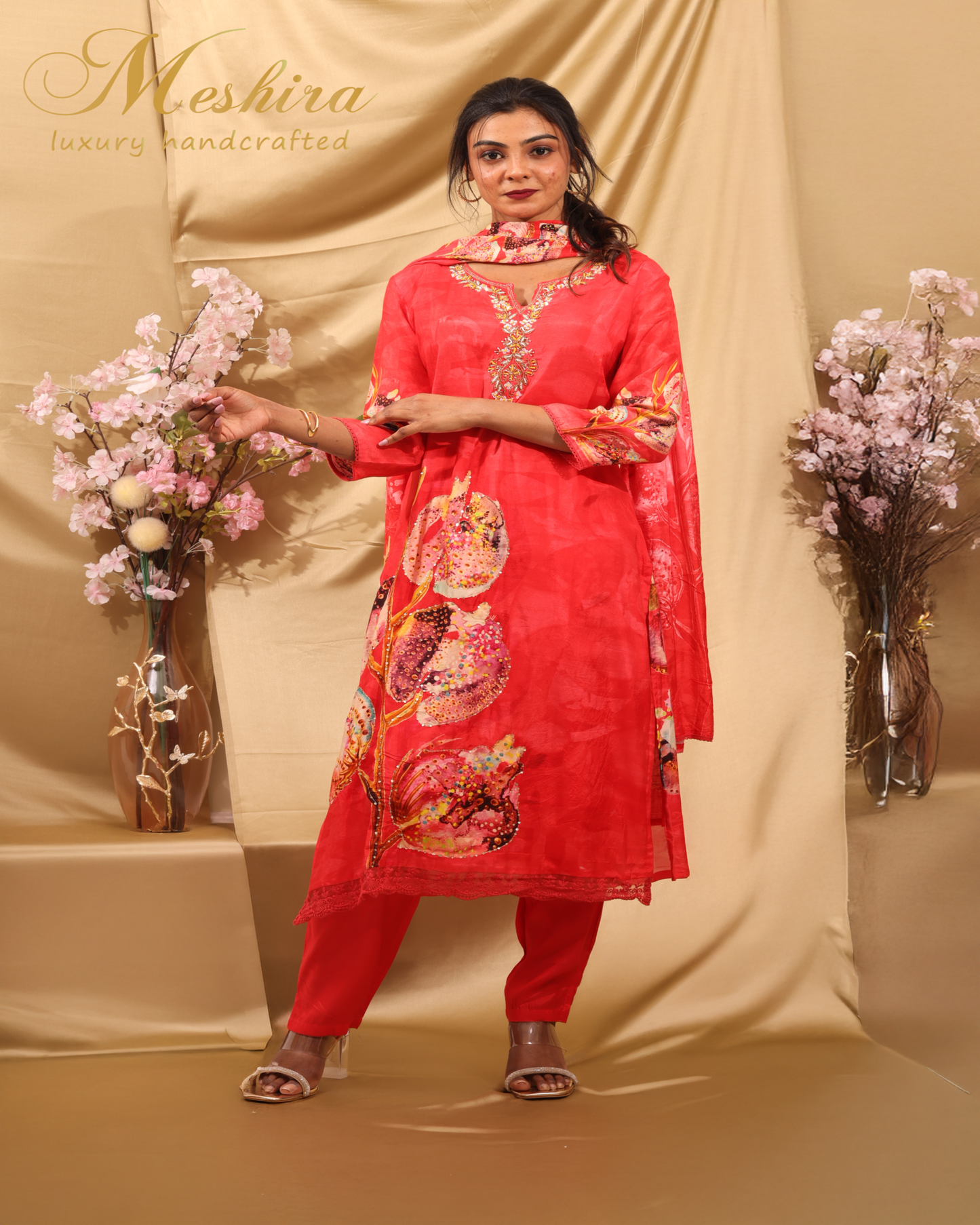 Vivid Vermillion Kurta Set