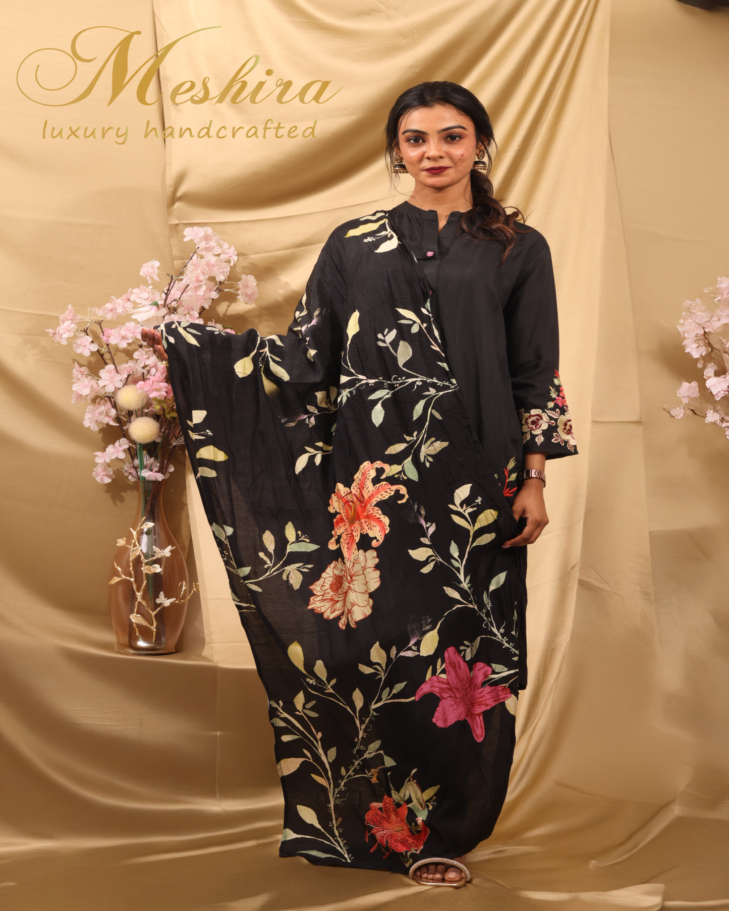 Bold Florals on Classic Black