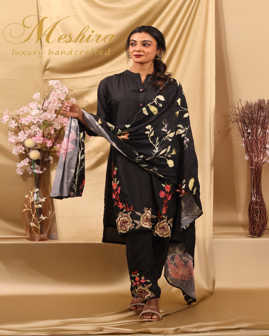 Bold Florals on Classic Black