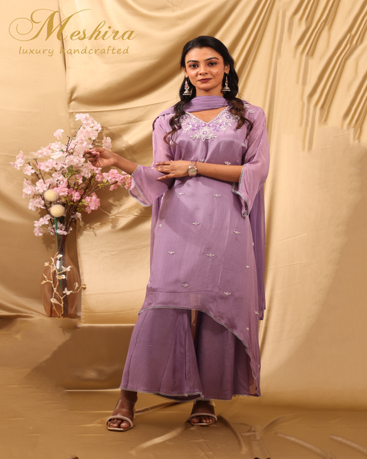 Lavender Dream Layered Kurta Set