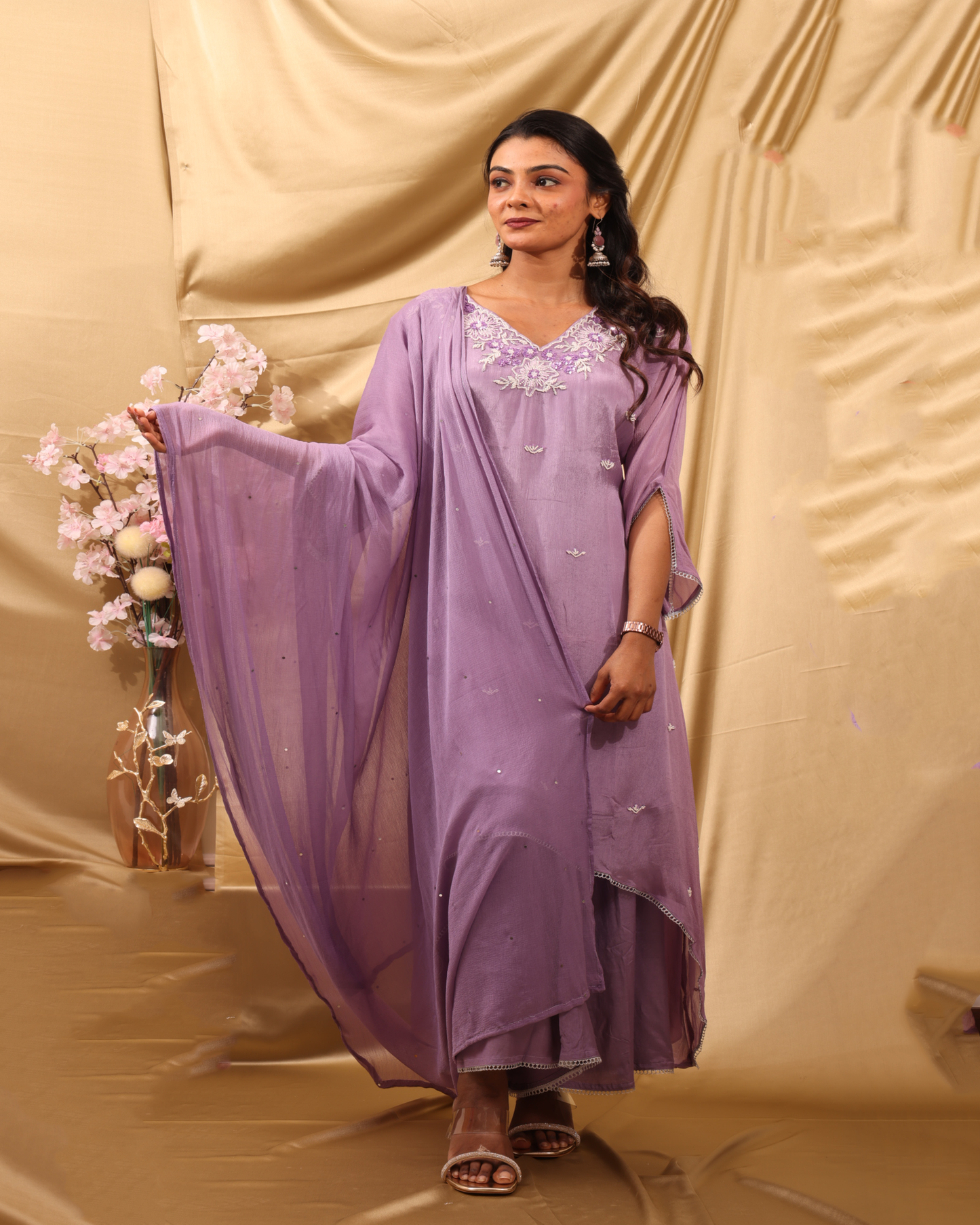Lavender Dream Layered Kurta Set