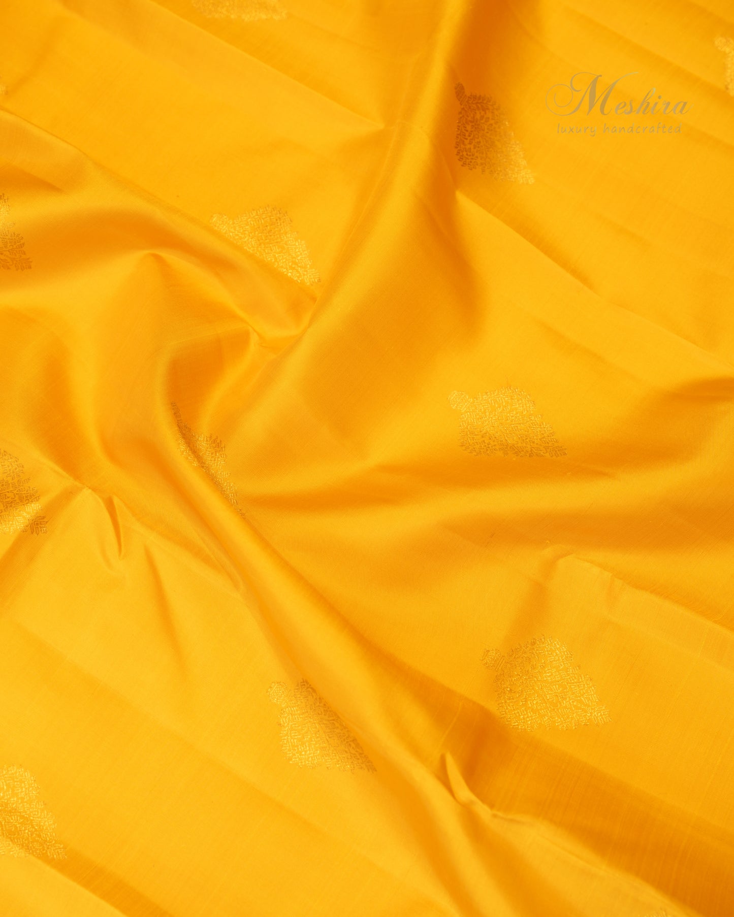 Sunshine yellow with royal purpose Kanchivaram silk saree.