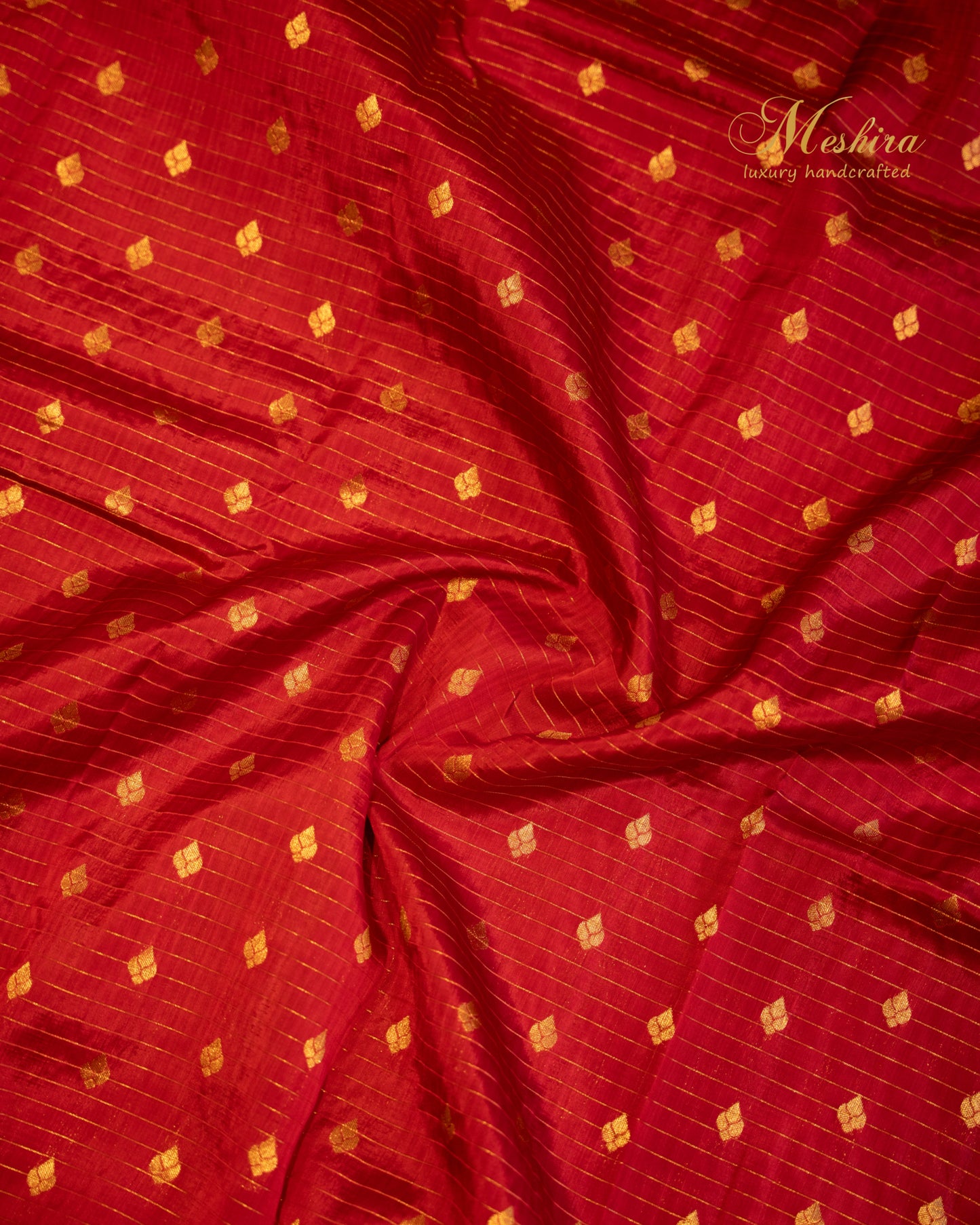 Majestic maroon and Gold Striped Kanchivaram Silk Saree.