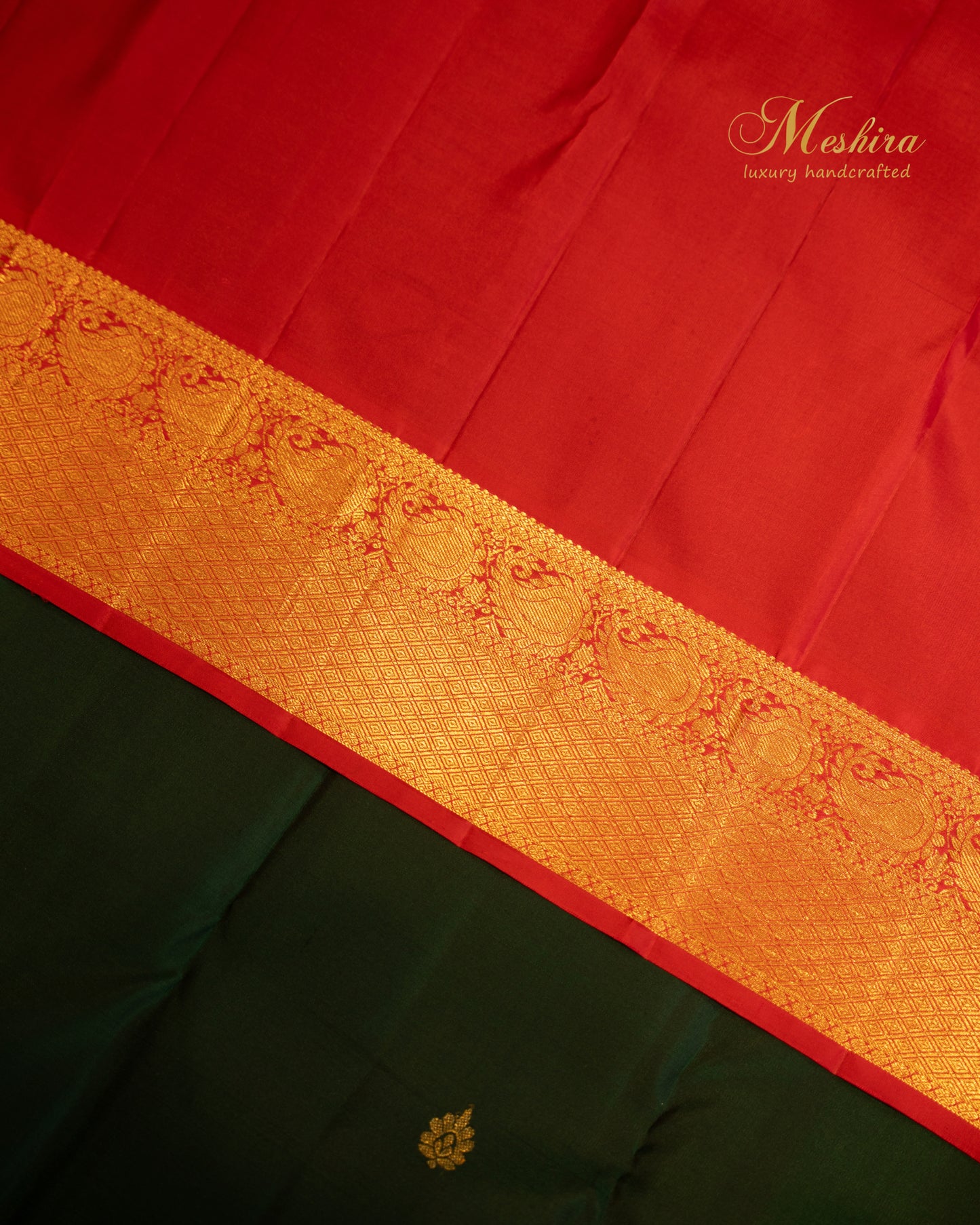Emerald Green and Maroon Kanchivaram Silk Saree