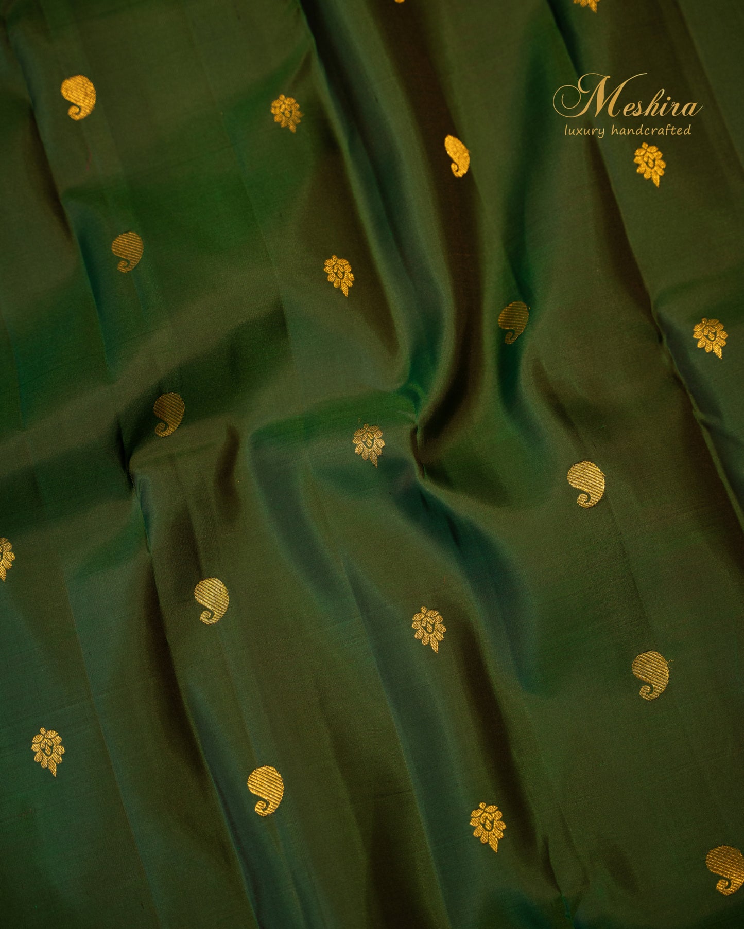 Emerald Green and Maroon Kanchivaram Silk Saree