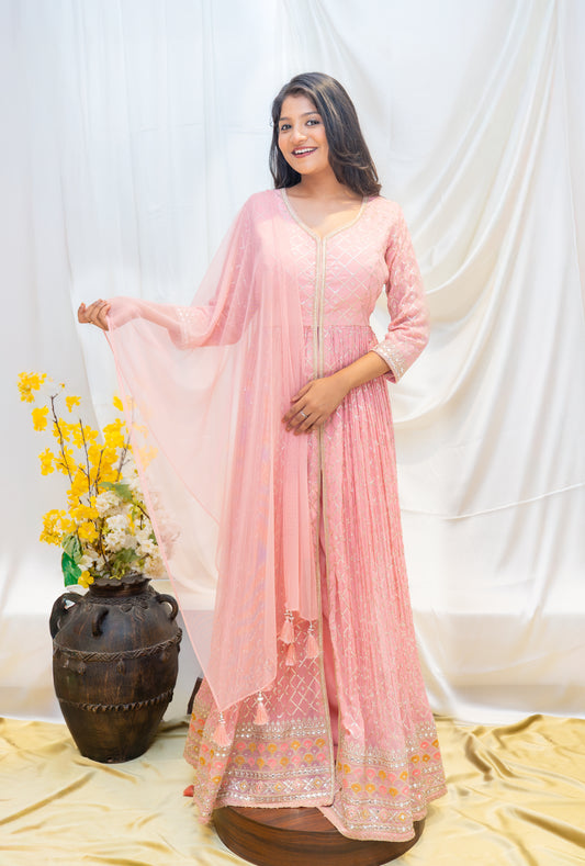 Blush Pink Embroidered Anarkali