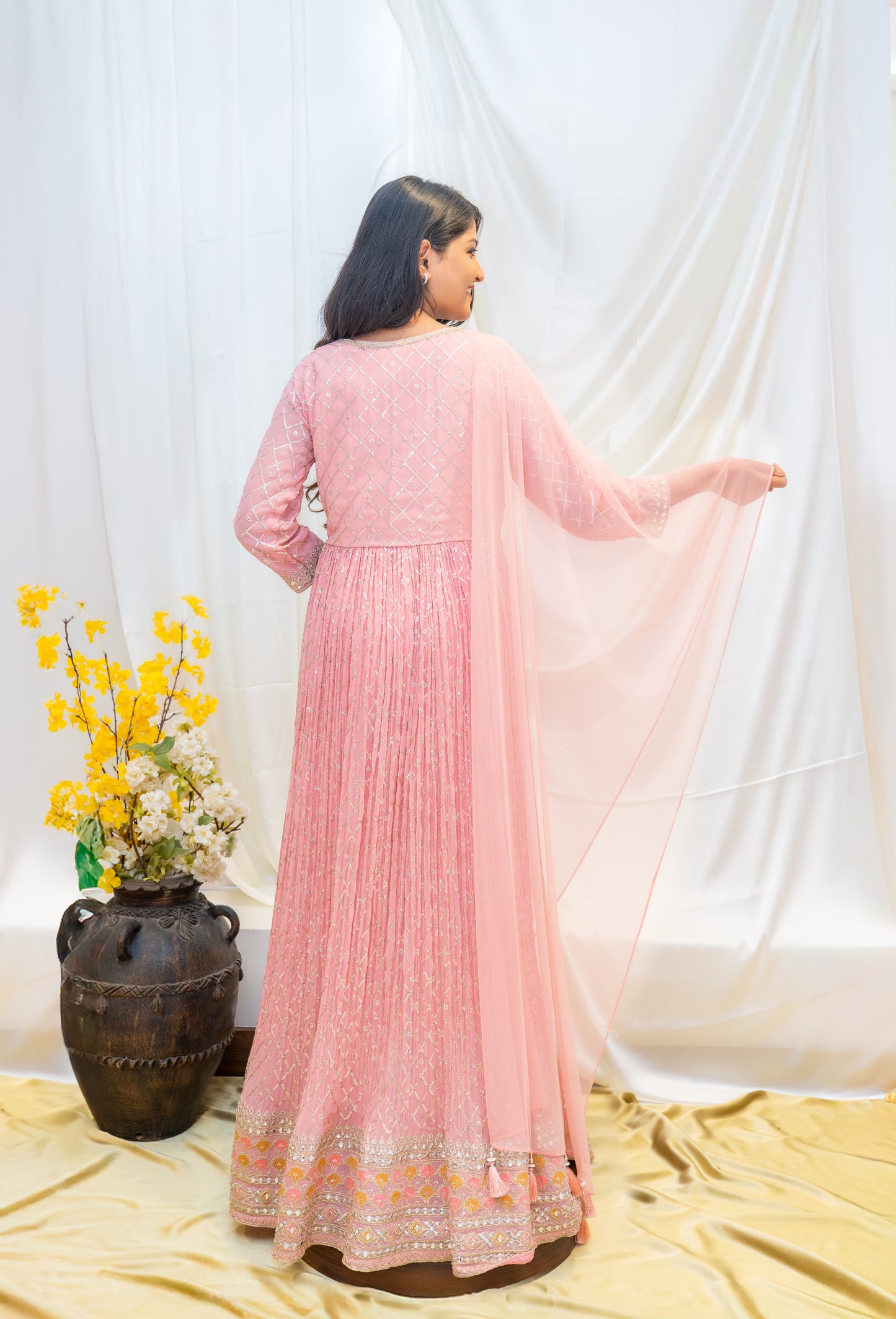 Blush Pink Embroidered Anarkali