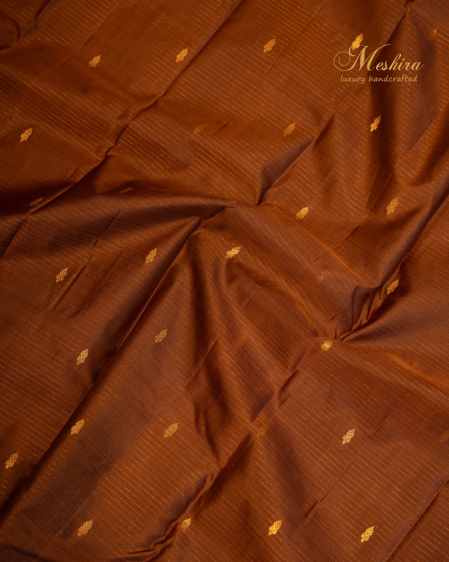 Kanchivaram Silk Saree in Rich Brown body and teal green border