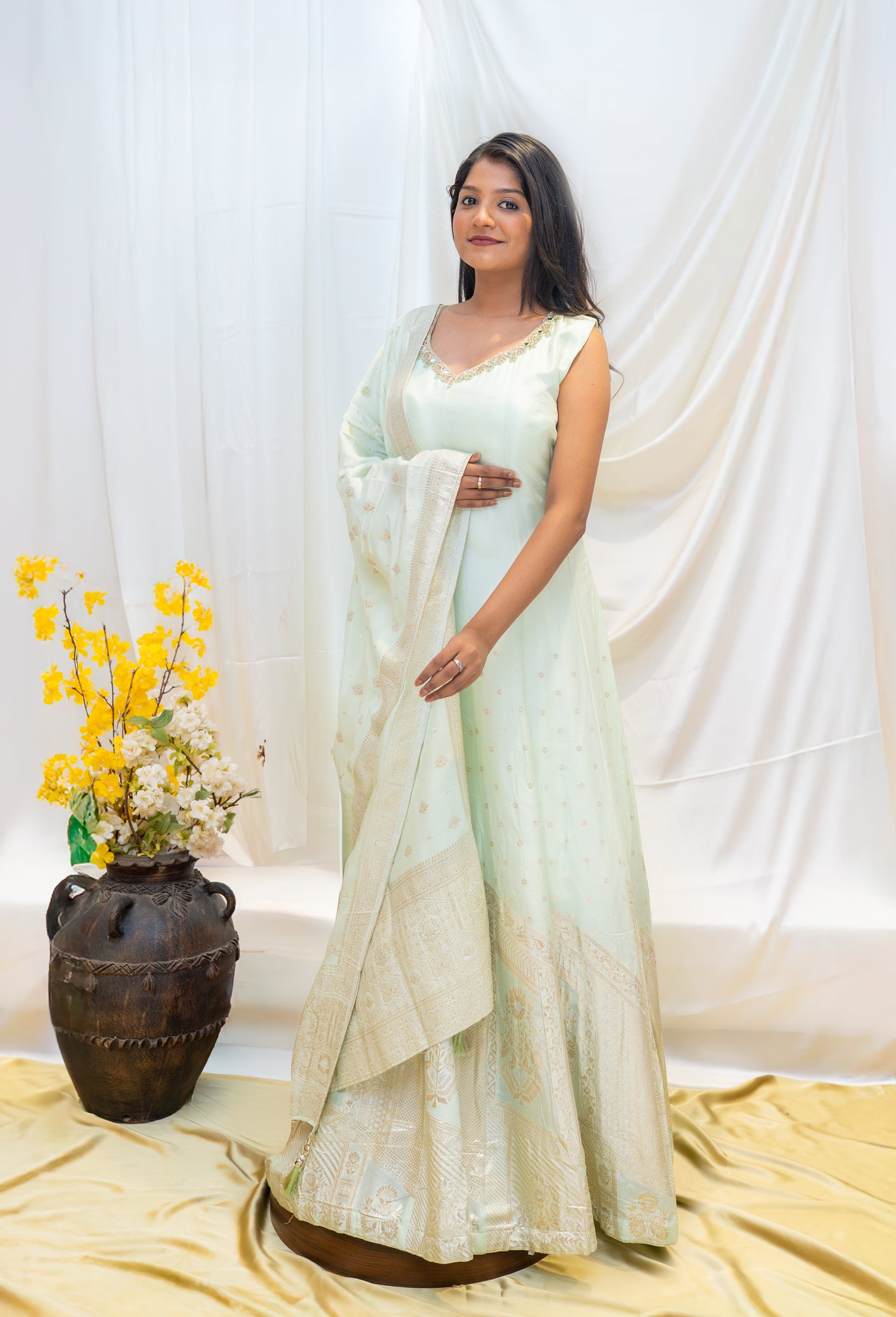 Traditional Green Embroidered Attire