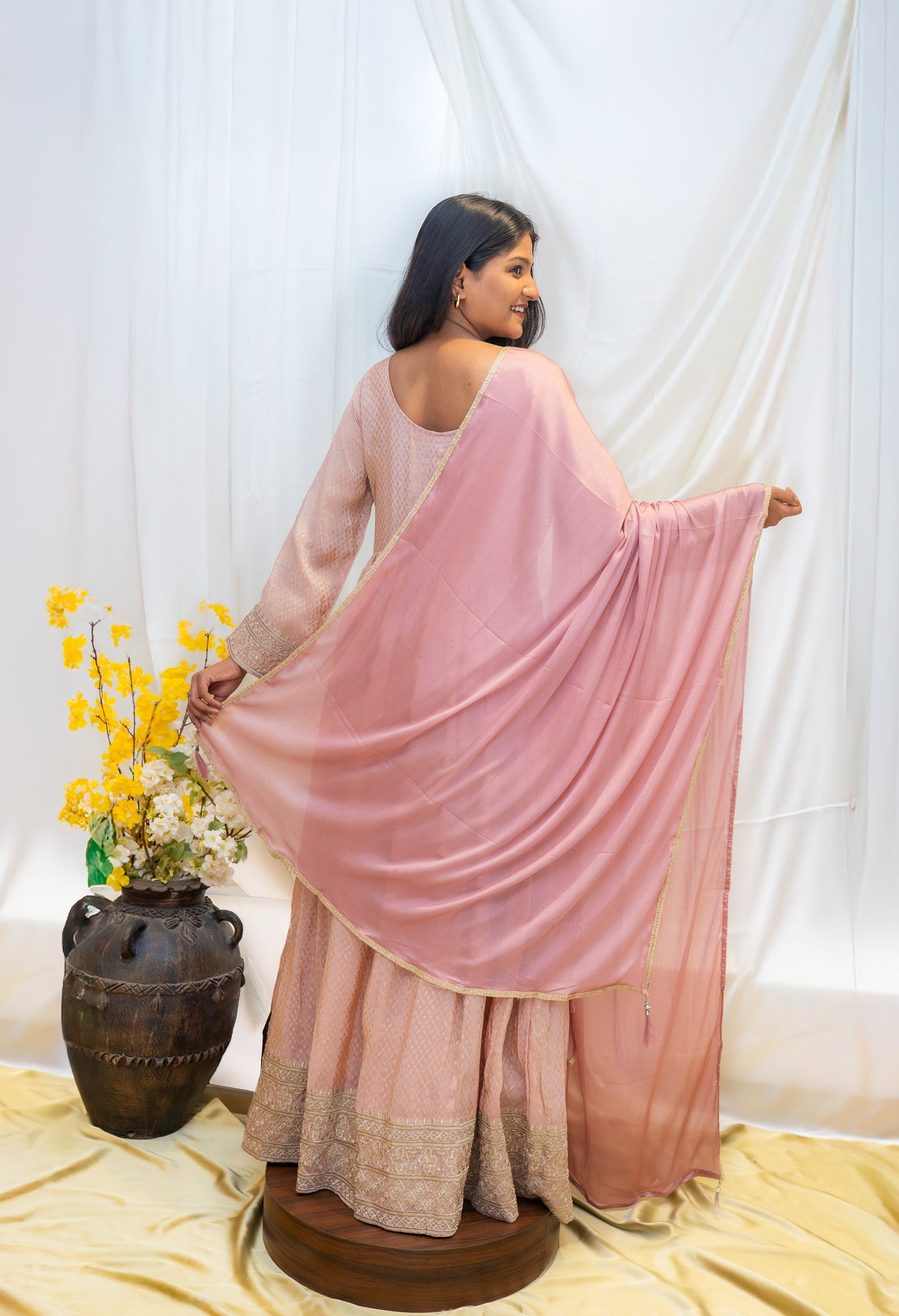 Pale Pink Embroidered Ensemble