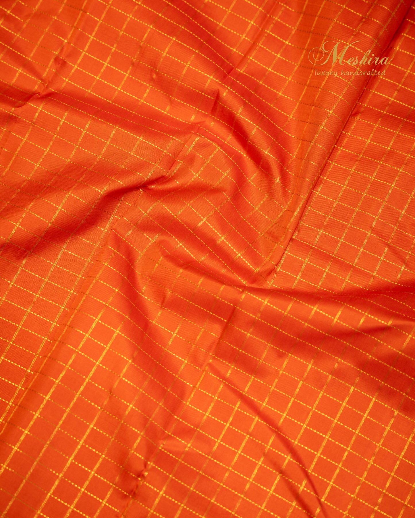 Flame Orange & Rani Pink Kanchivaram Silk Saree