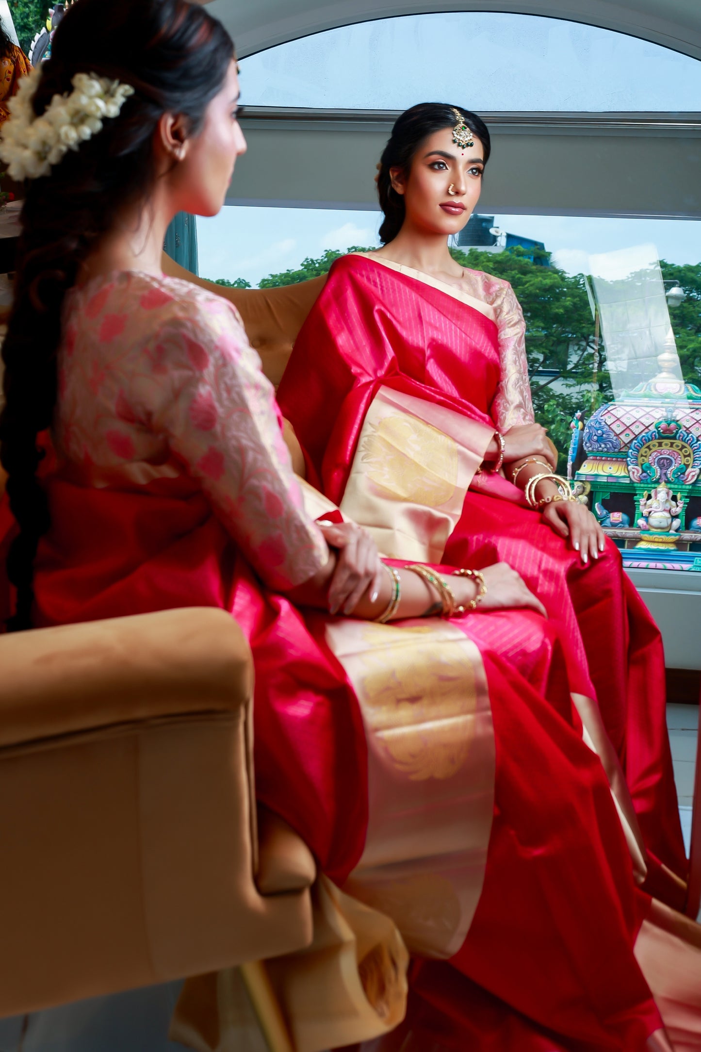 Raspberry pink Kanchivaram Saree