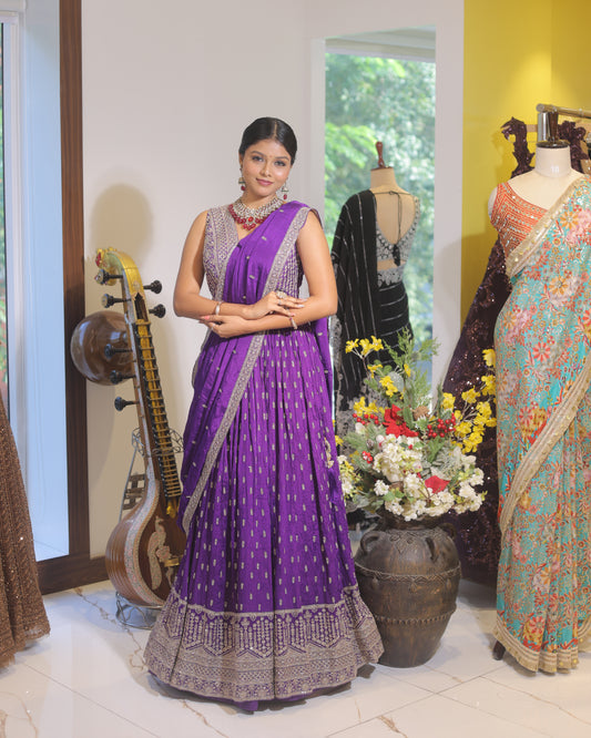 Regal purple Lehanga with Dupatta
