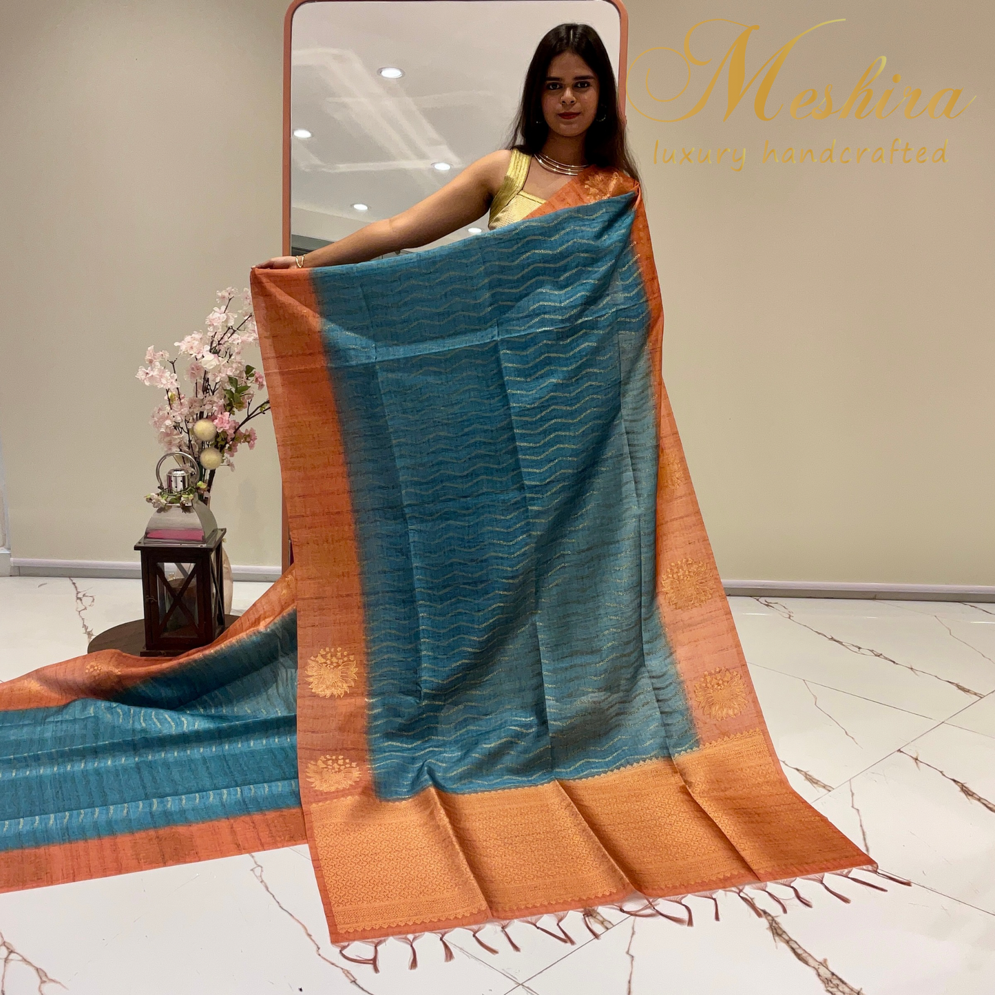 Turquoise Flame Drape