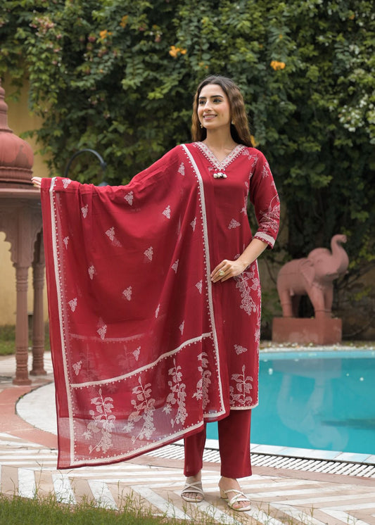 Elegant Maroon Kurta Set