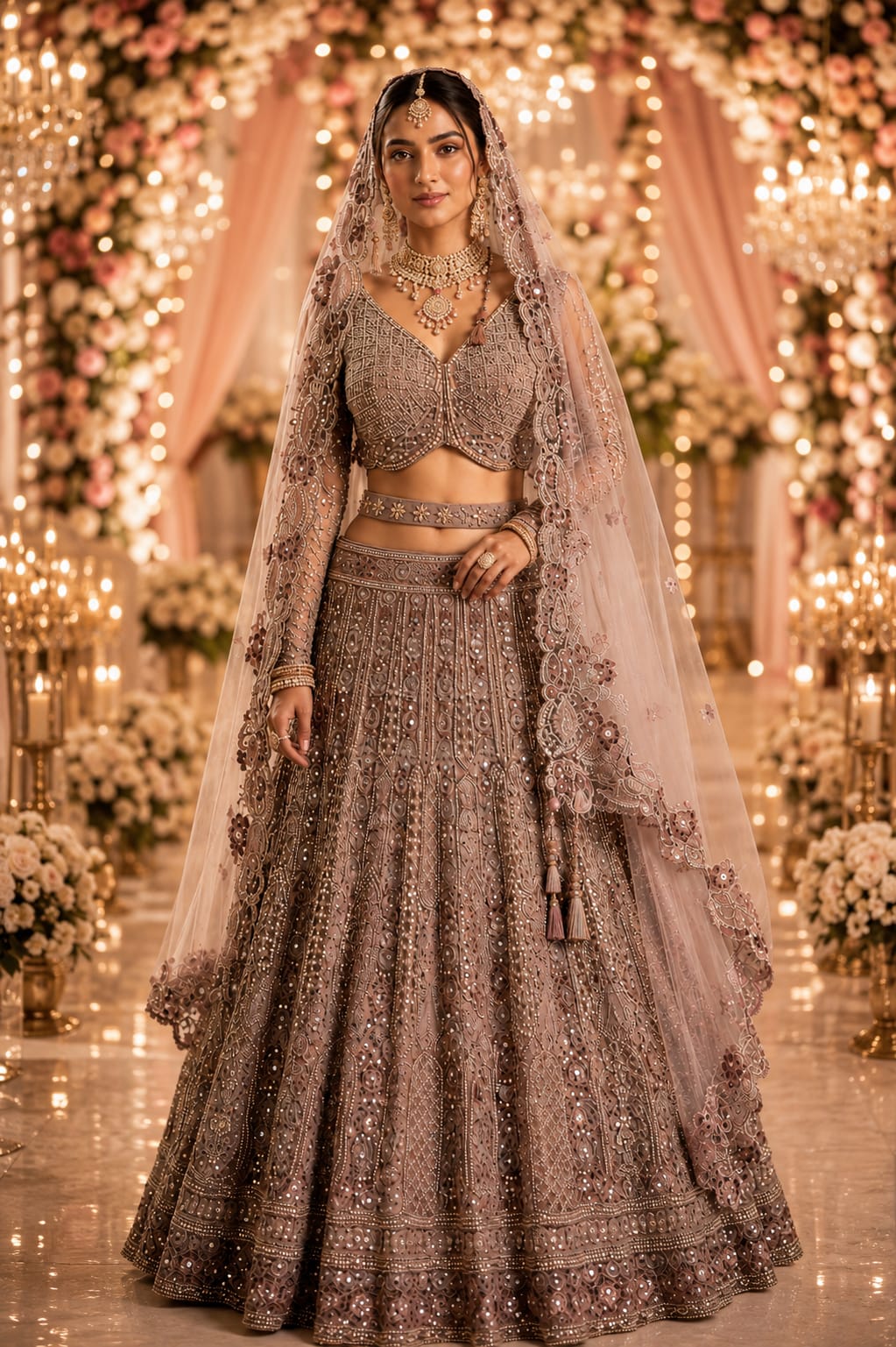 Elegant mauve lehenga set