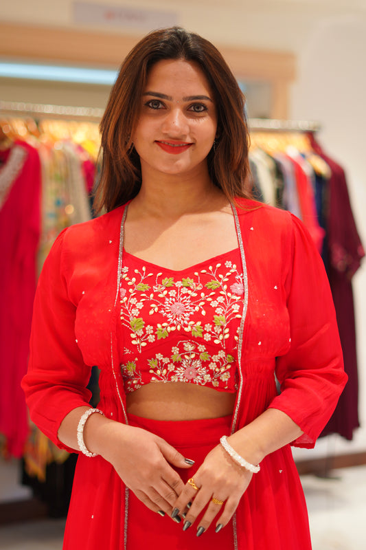 Royal Red Lehanga set.