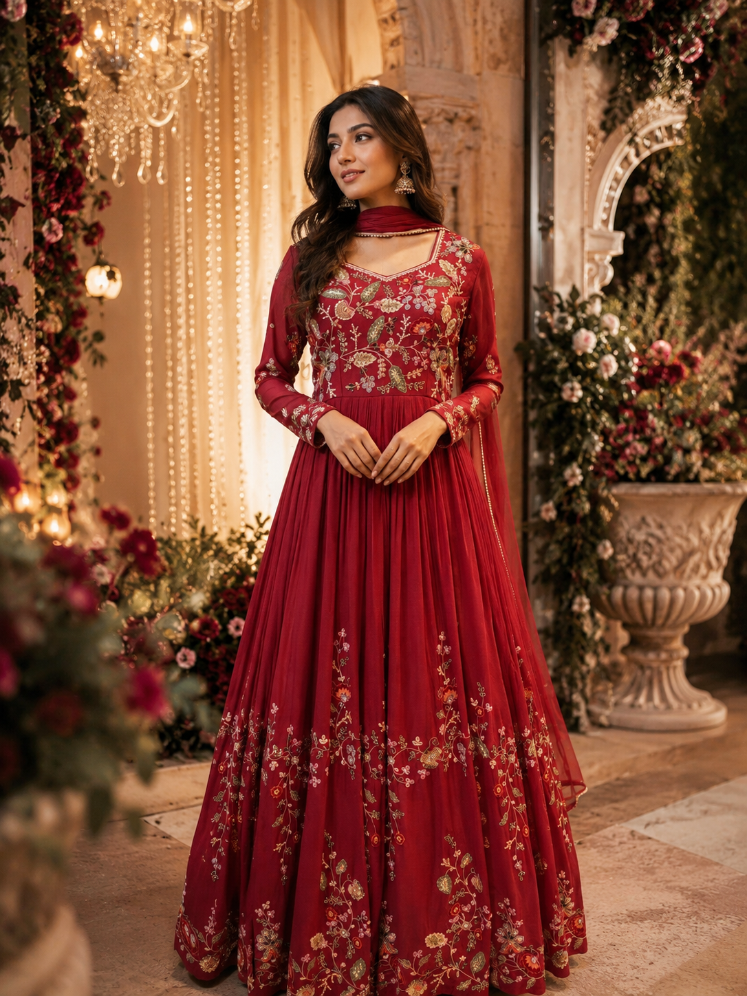 Majestic maroon Anarkali