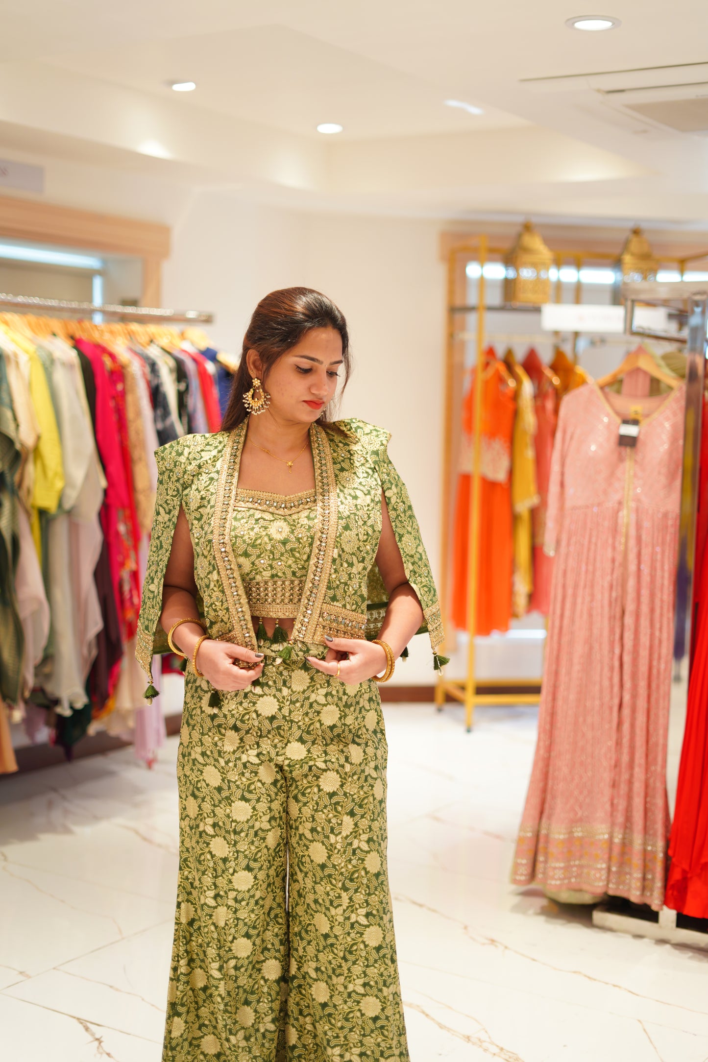 Stunning Green Indo-fusion set.