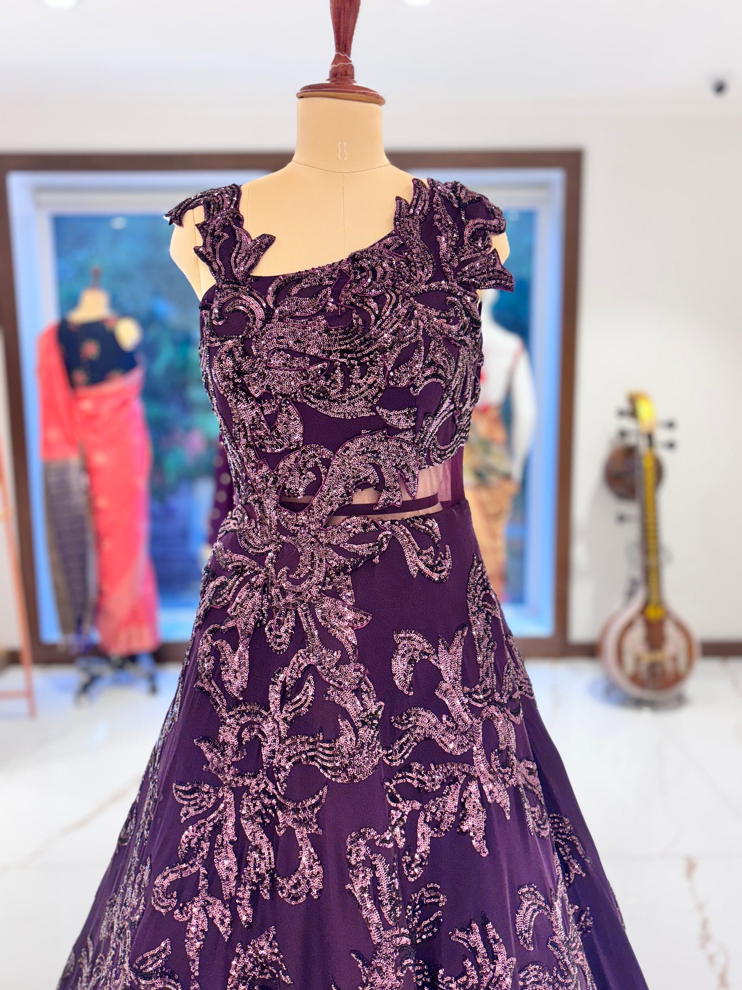 Deep purple ball gown