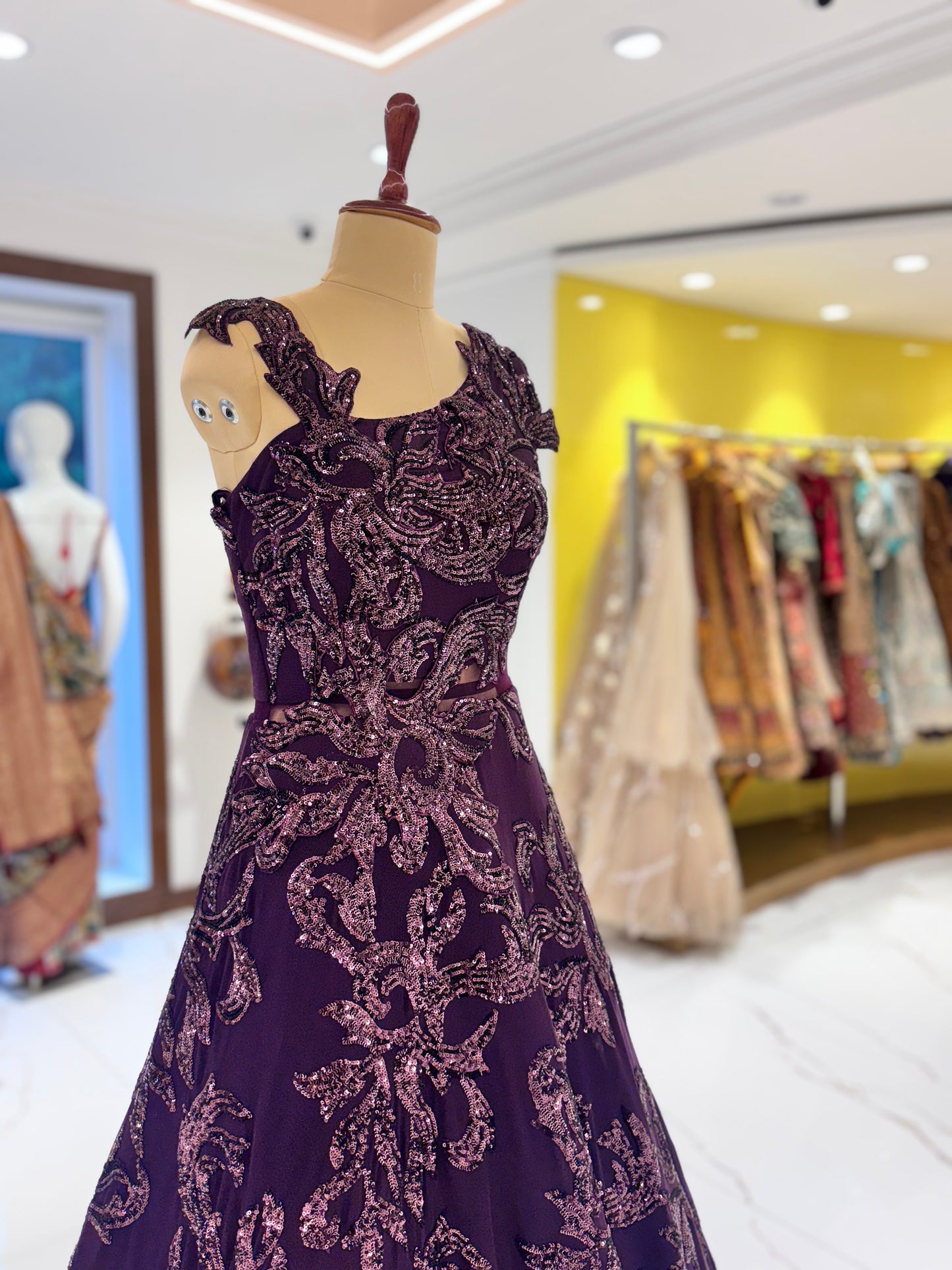 Deep purple ball gown