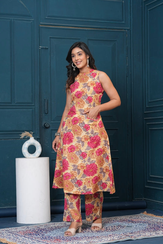Jaipur cotton Floral print coord set from Meshira