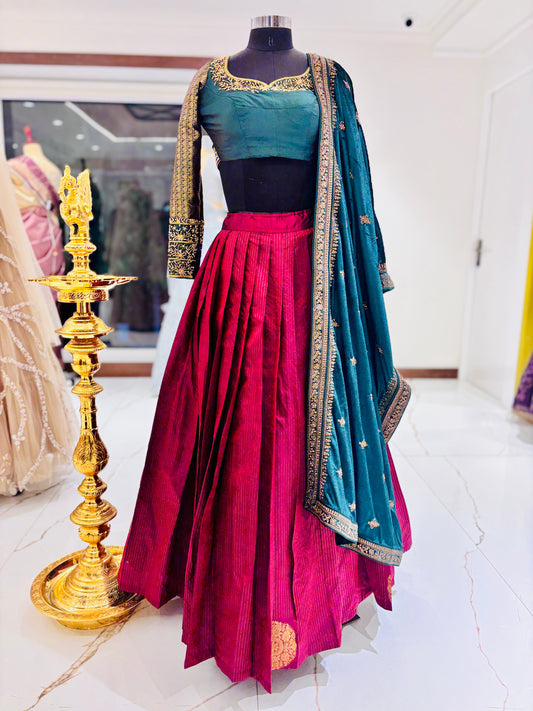 Customized regal Kanchivaram silk lehenga