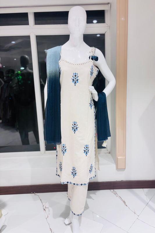 Jaipur cotton sleeveless Salwar suit
