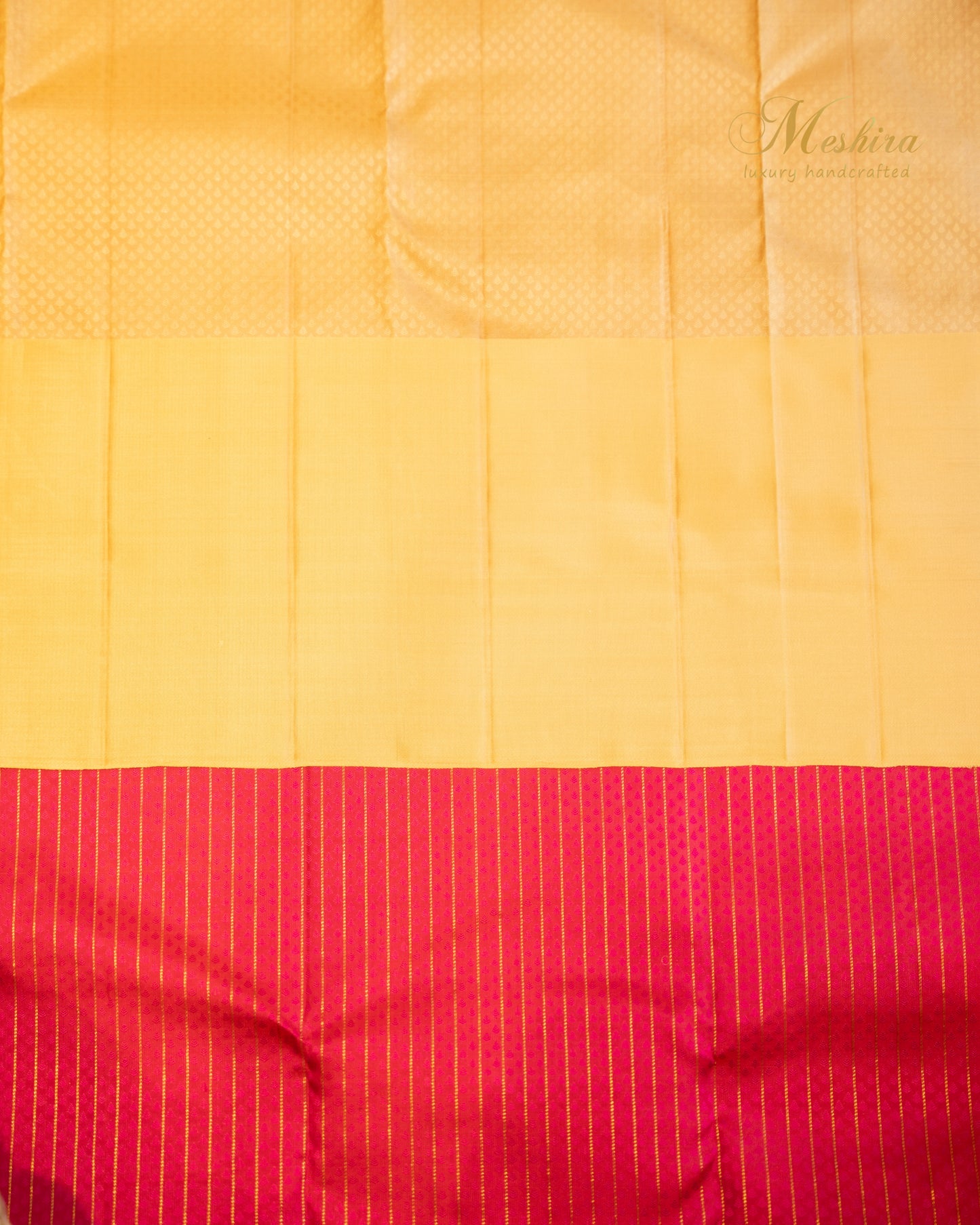 Reddish Peach Kanchipuram Silk Saree with Zari Veldhari Stripes