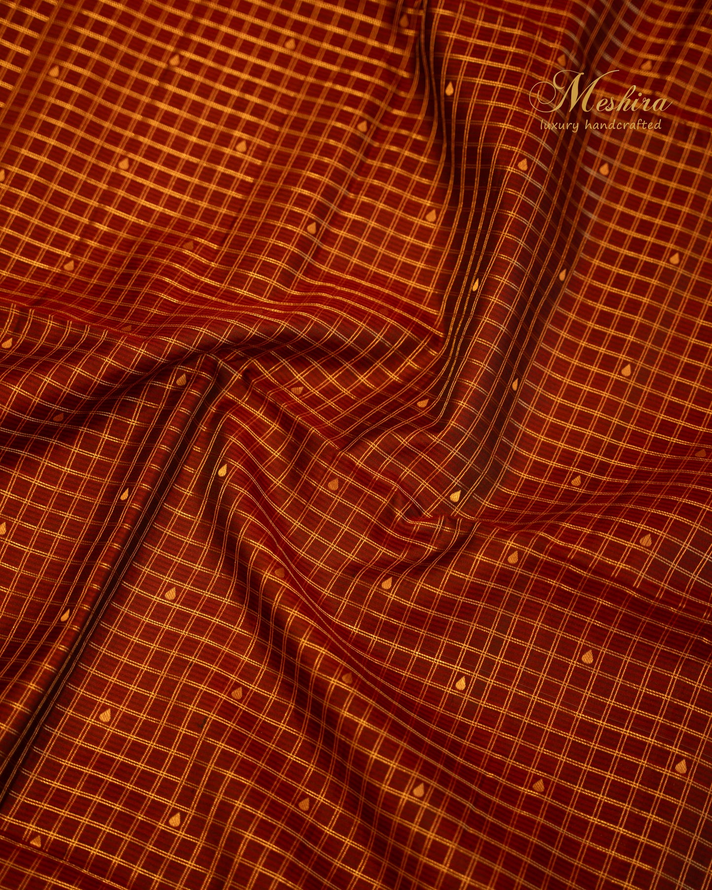 Exquisite Crimson Kanchivaram silk saree with Aqua-Gold Border Symphony