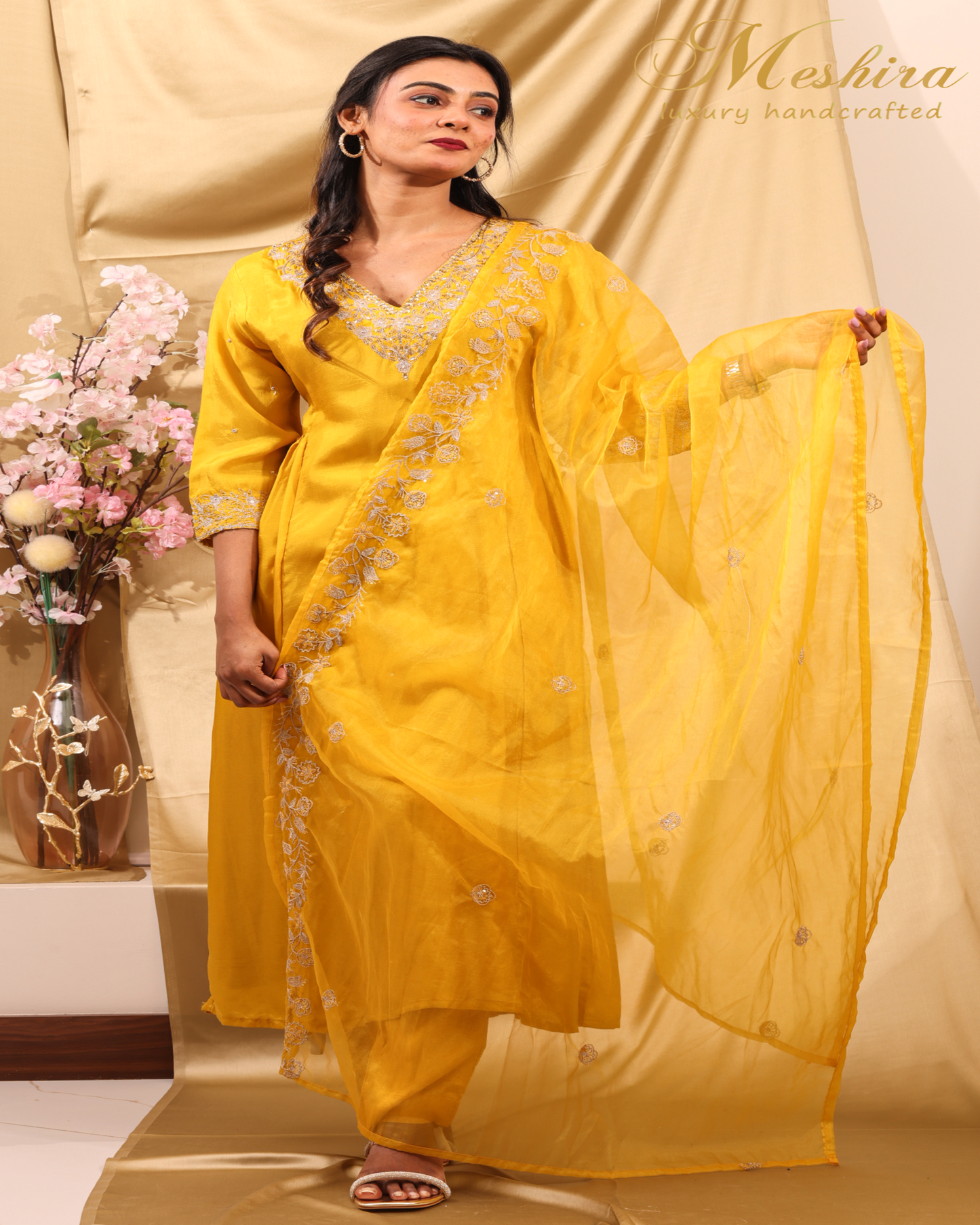Sunshine Bloom Embroidered Suit Set