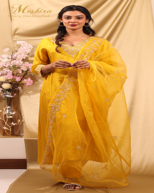 Sunshine Bloom Embroidered Suit Set