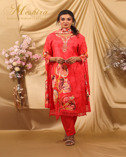 Vivid Vermillion Kurta Set