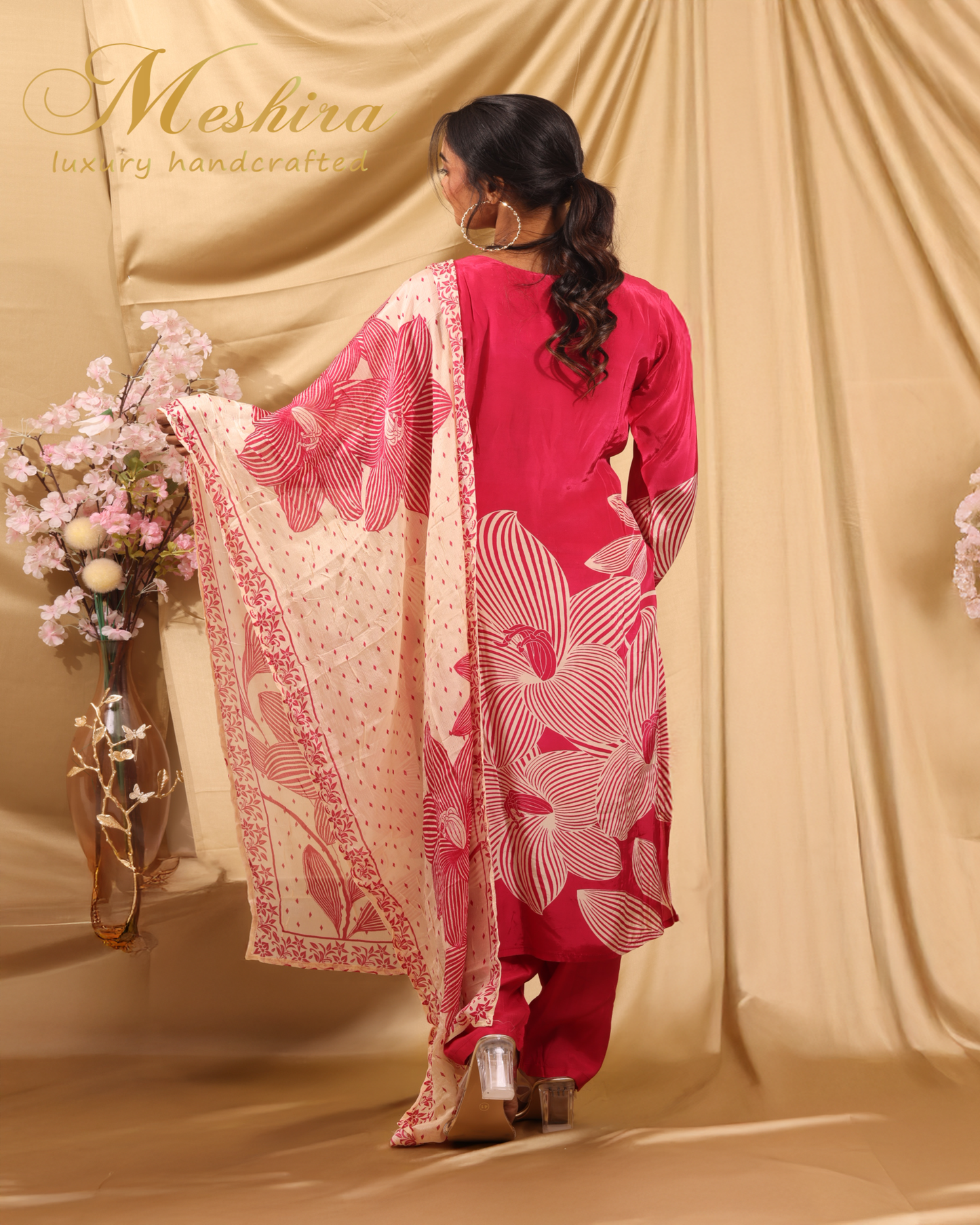 Fuchsia Floral Kurta Set
