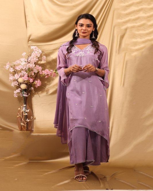 Lavender Dream Layered Kurta Set