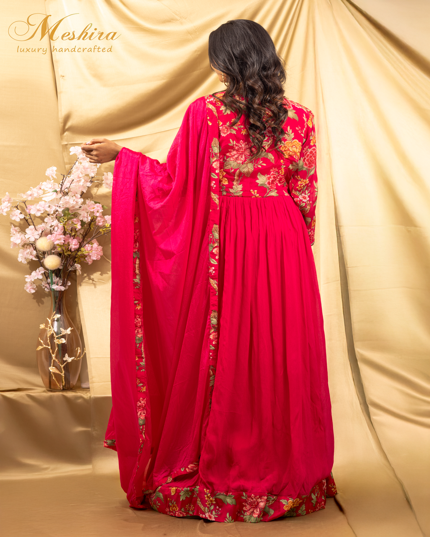 Crimson Grace Floral Anarkali