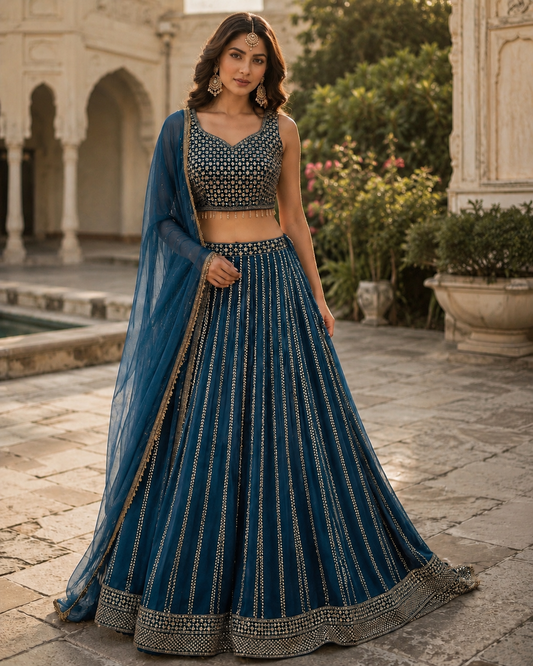 Stunning deep purple lehanga set