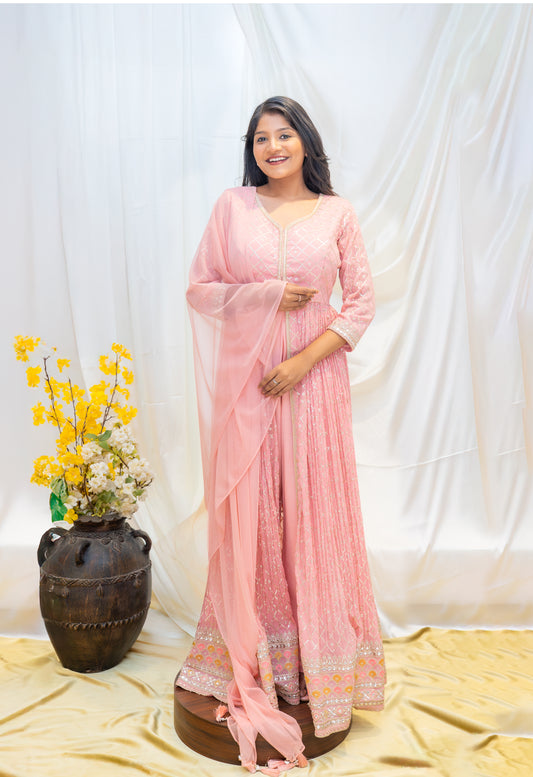 Blush Pink Embroidered Anarkali